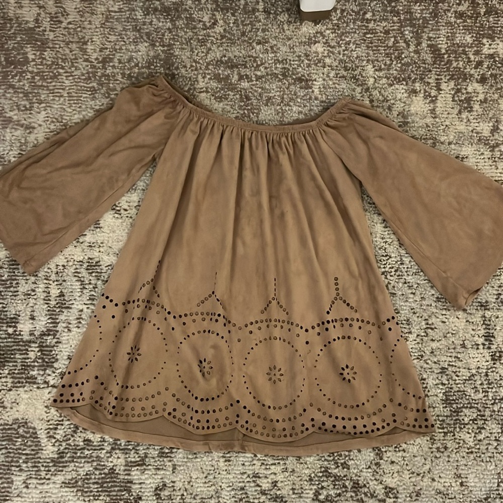 Charlotte Russe Faux Suede Off-the-Shoulder Top